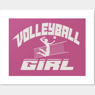 Volleyball Girl sports net jumping court athletic Posters and Art